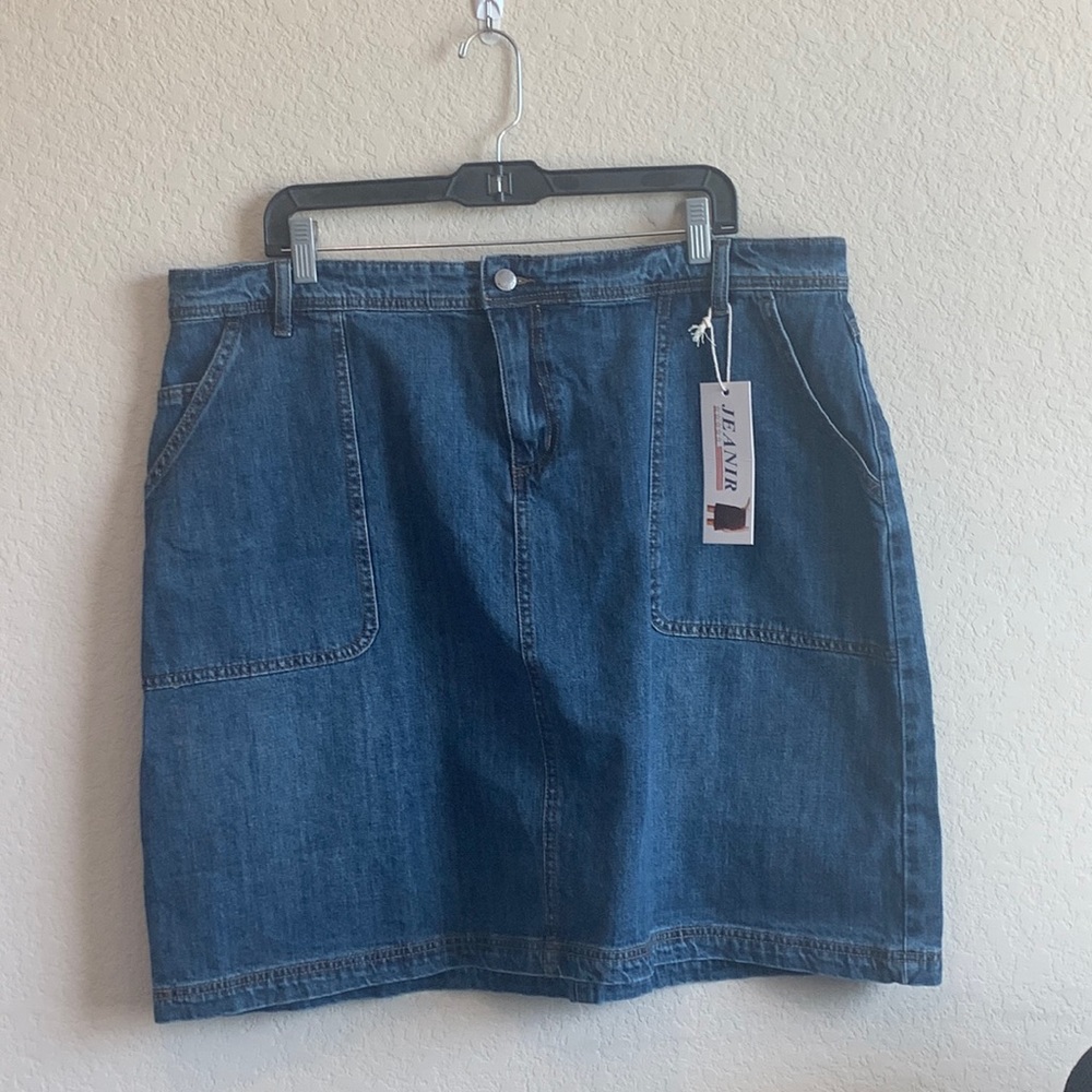 NWT Jeanir Plus Size Denim Mini Skirt